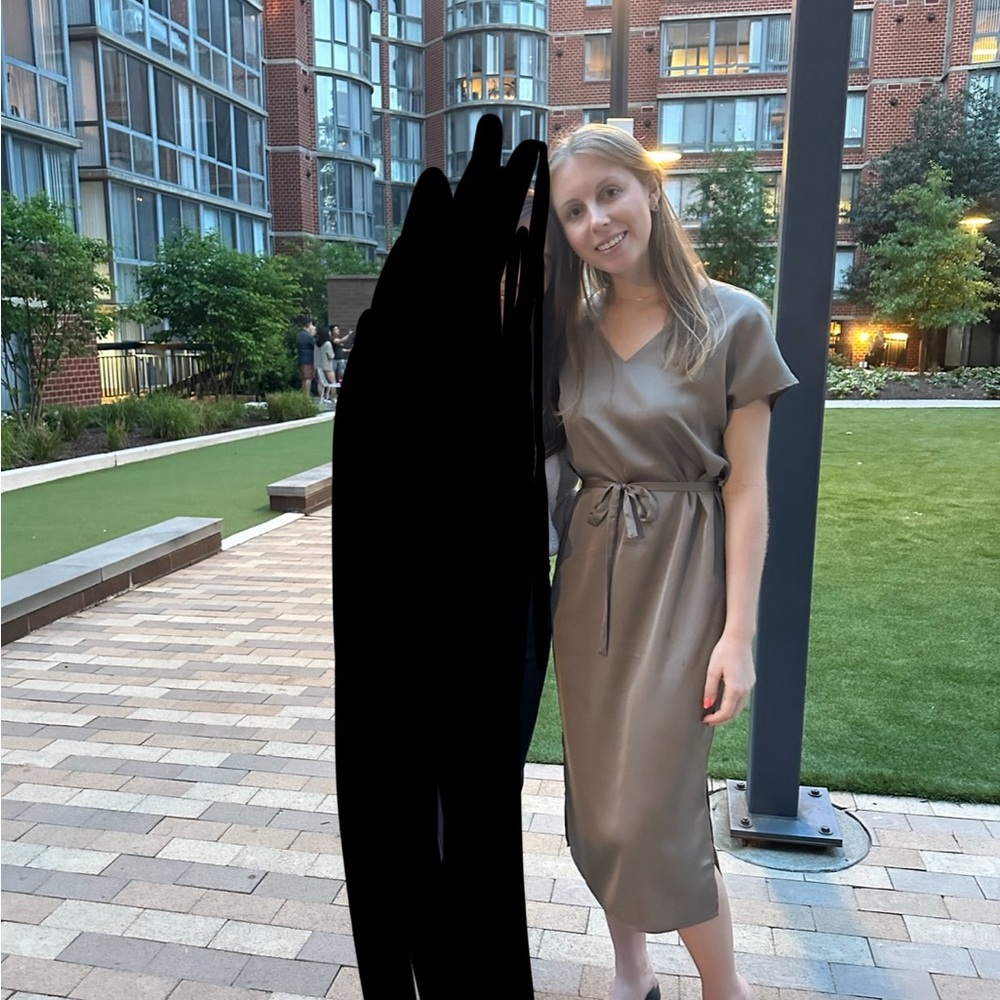 VILA Taupe Satin Midi Dress